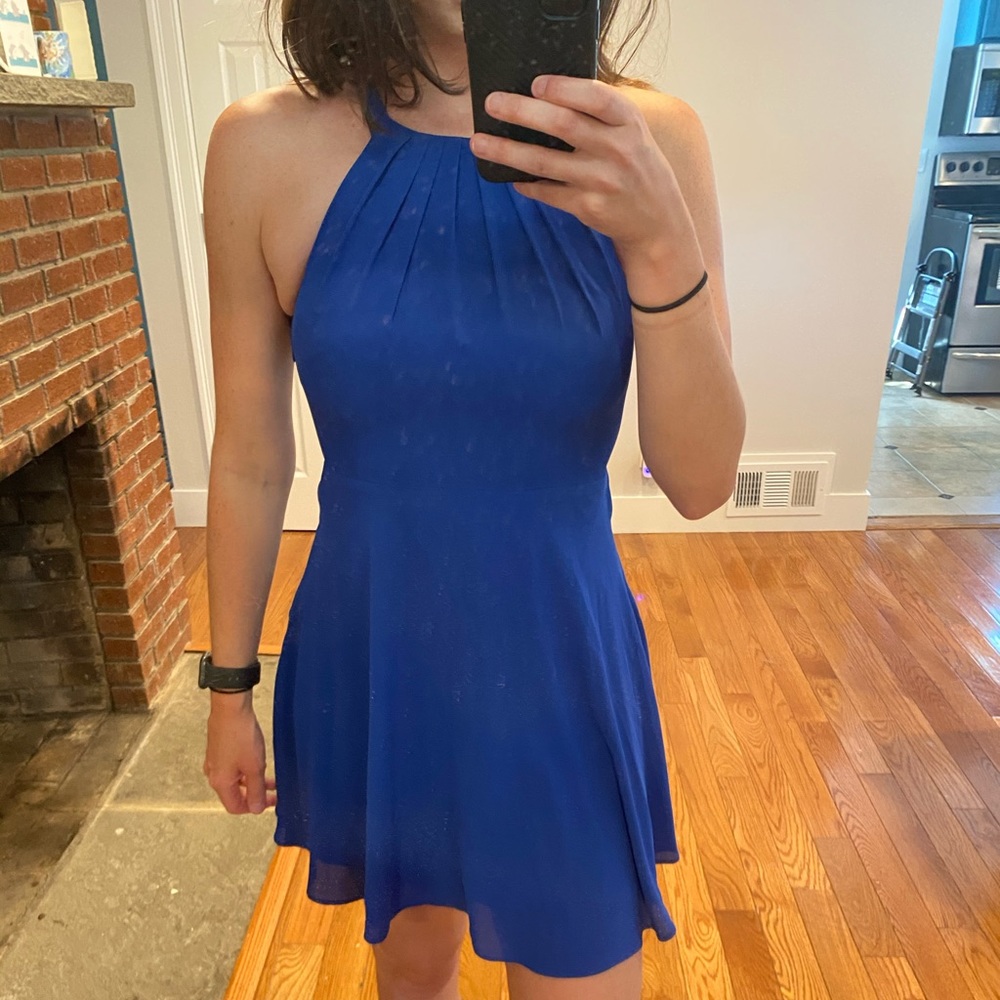 Blue halter dress from Express